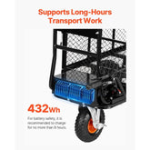 Electric Utility Cart, 500lbs Capacity Power Wagon, 36V 432W Battery Powered Steel Garden Cart with Brake, Heavy Duty Electric Assist Wagon, Material